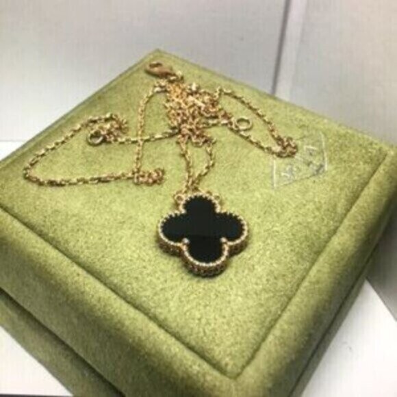Van Cleef & Arpels 18K gold onyx necklace - Picture 6 of 8